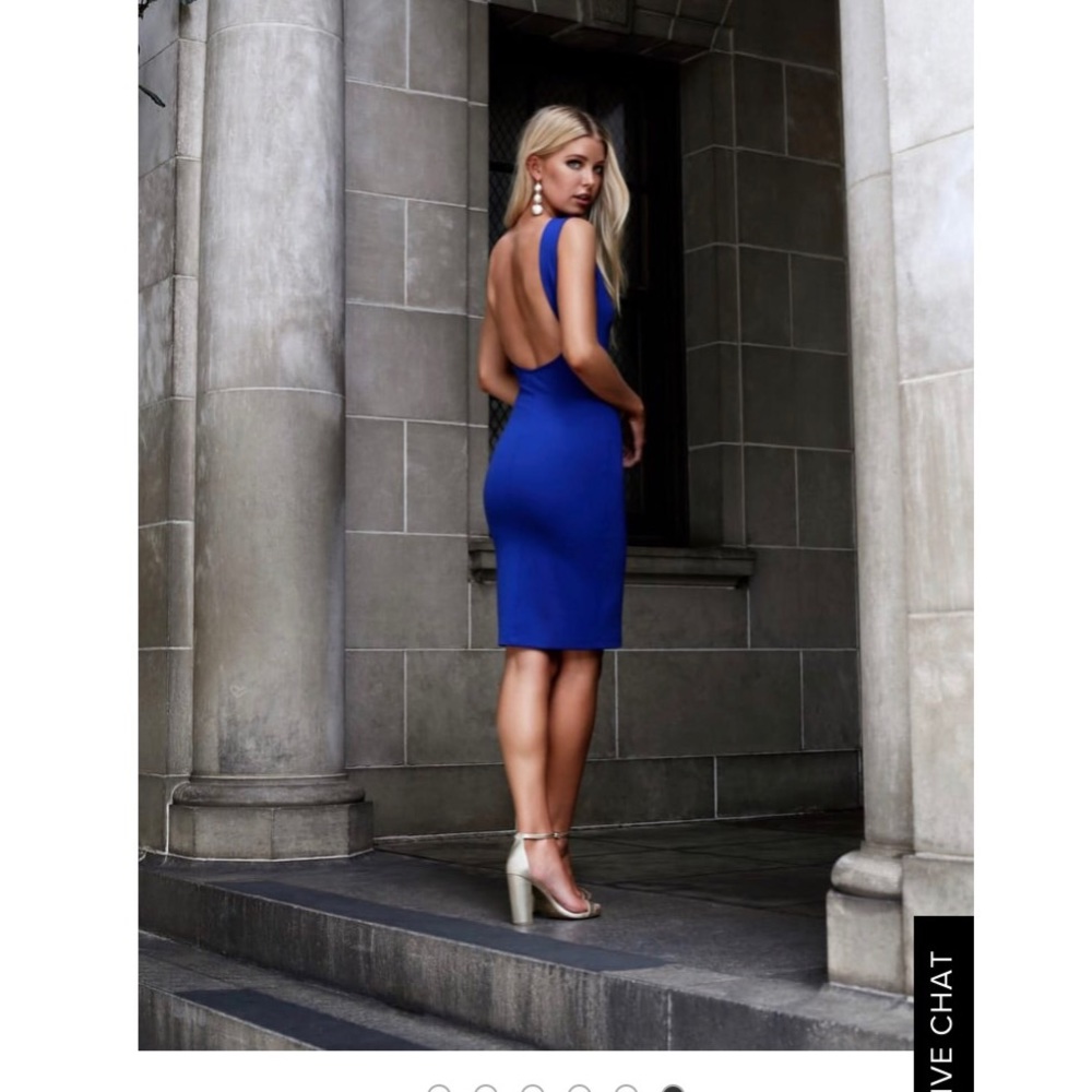 Lulus royal blue backless midi dress